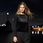 Maglia donna in vellutino con pois scintillanti Jadea 4831