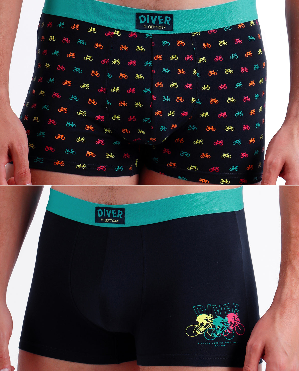 Boxer bici fantasia in cotone Admas 48467 - 2 pezzi