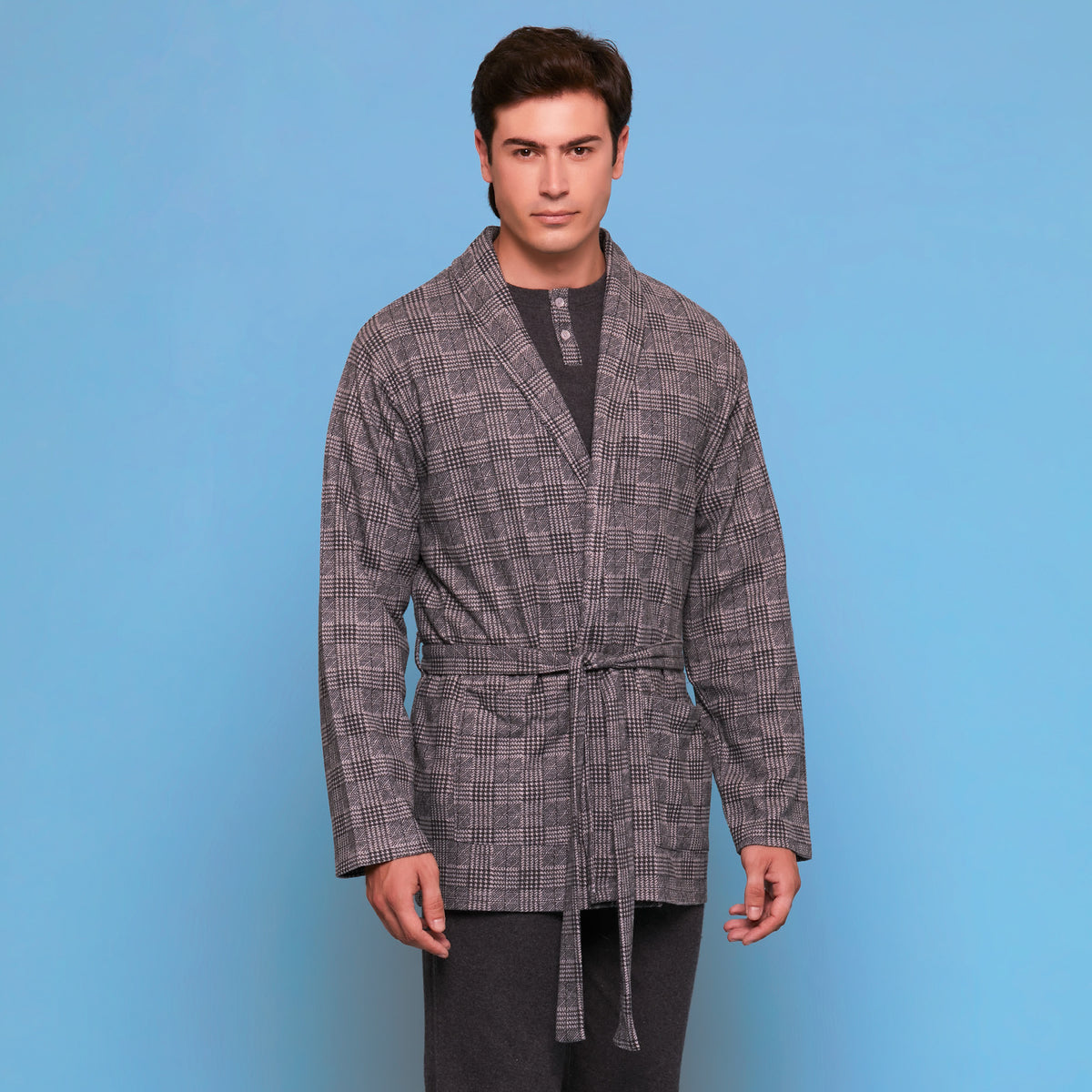 Vestaglia uomo principe di galles punto milano Cippi 4882 grigio