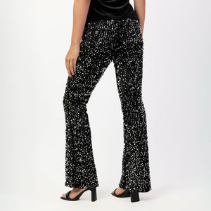Pantalone donna a zampa con paillettes Admas 49214