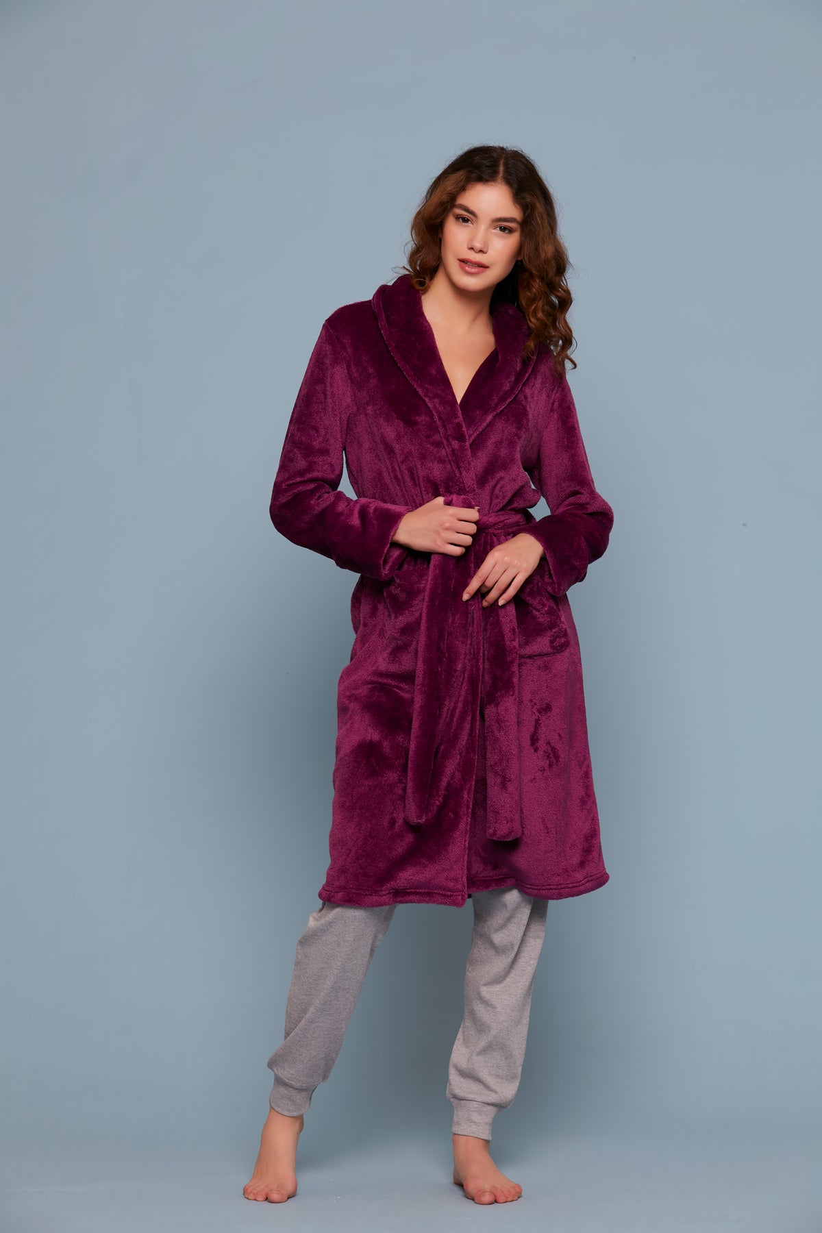 Vestaglia lunga giacca camera donna in flanel prugna Cippi 4985 Leggi le recensioni 
