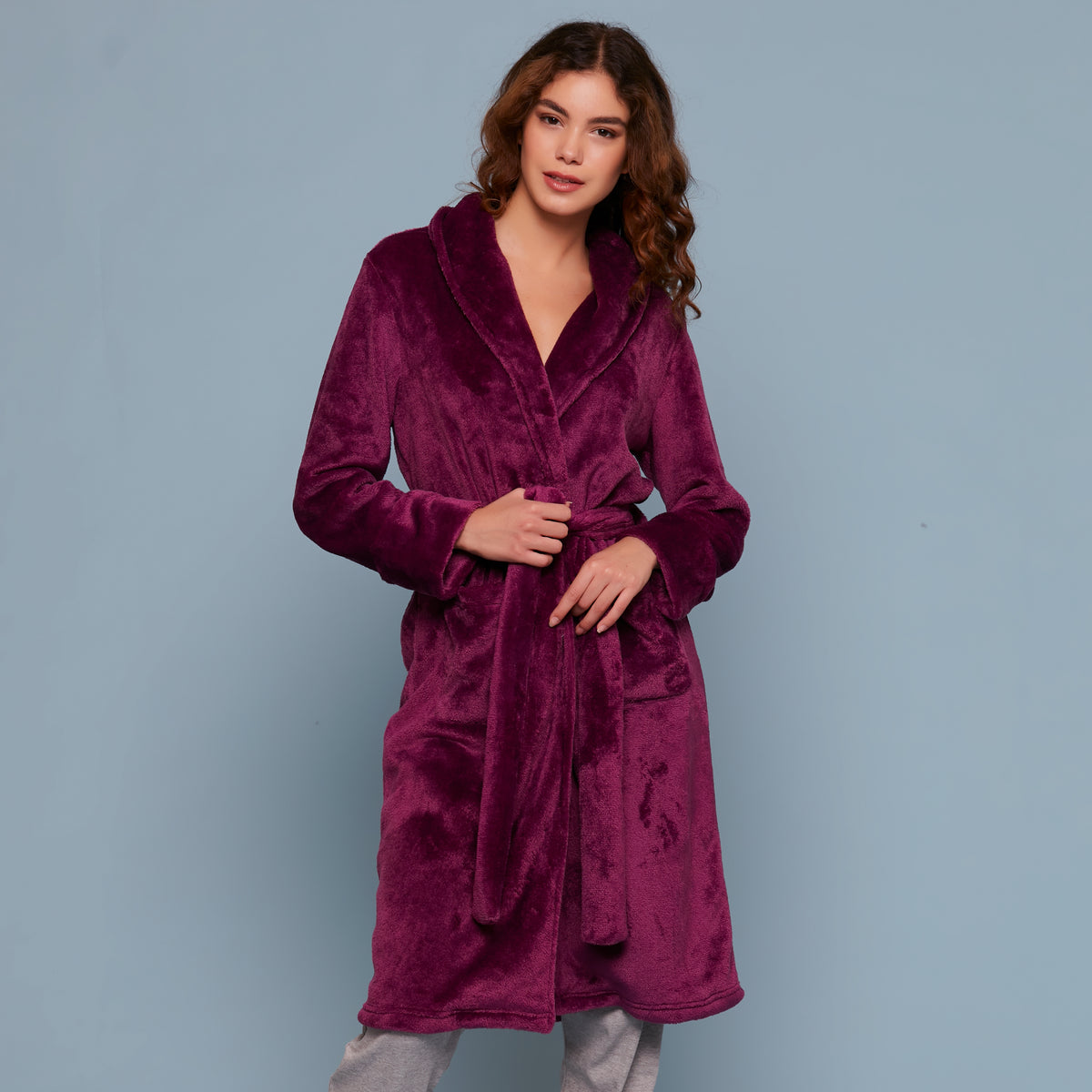 Vestaglia lunga giacca camera donna in flanel prugna Cippi 4985 Leggi le recensioni 