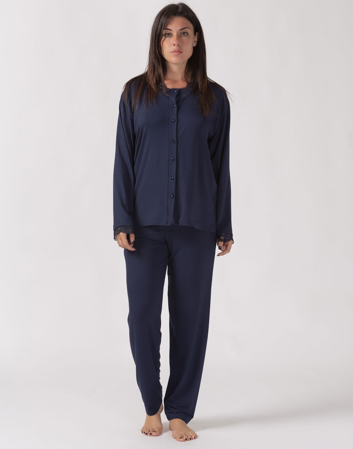 Pigiama donna Gary 500051 in viscosa con pizzo
