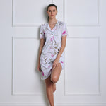 Camicia da Notte Donna in 100% Cotone con Pizzo Floreale Lunatica 51114