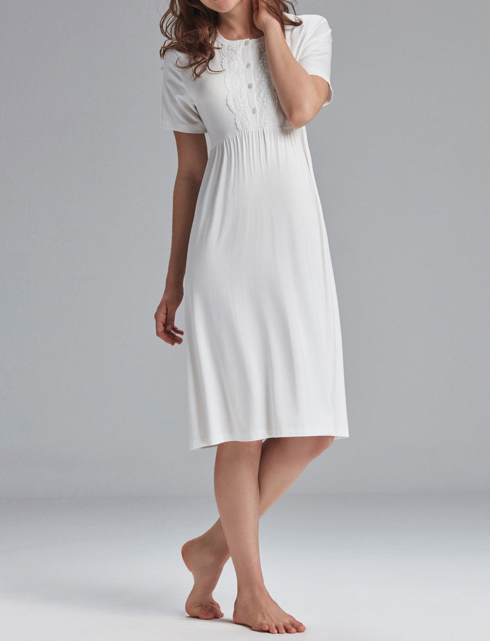 Camicia da notte Admas 51357 a mezza manica in fibra di bamboo 