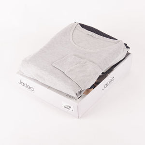 Pigiama donna Jadea 5136 caldo cotone velluto grigio melange