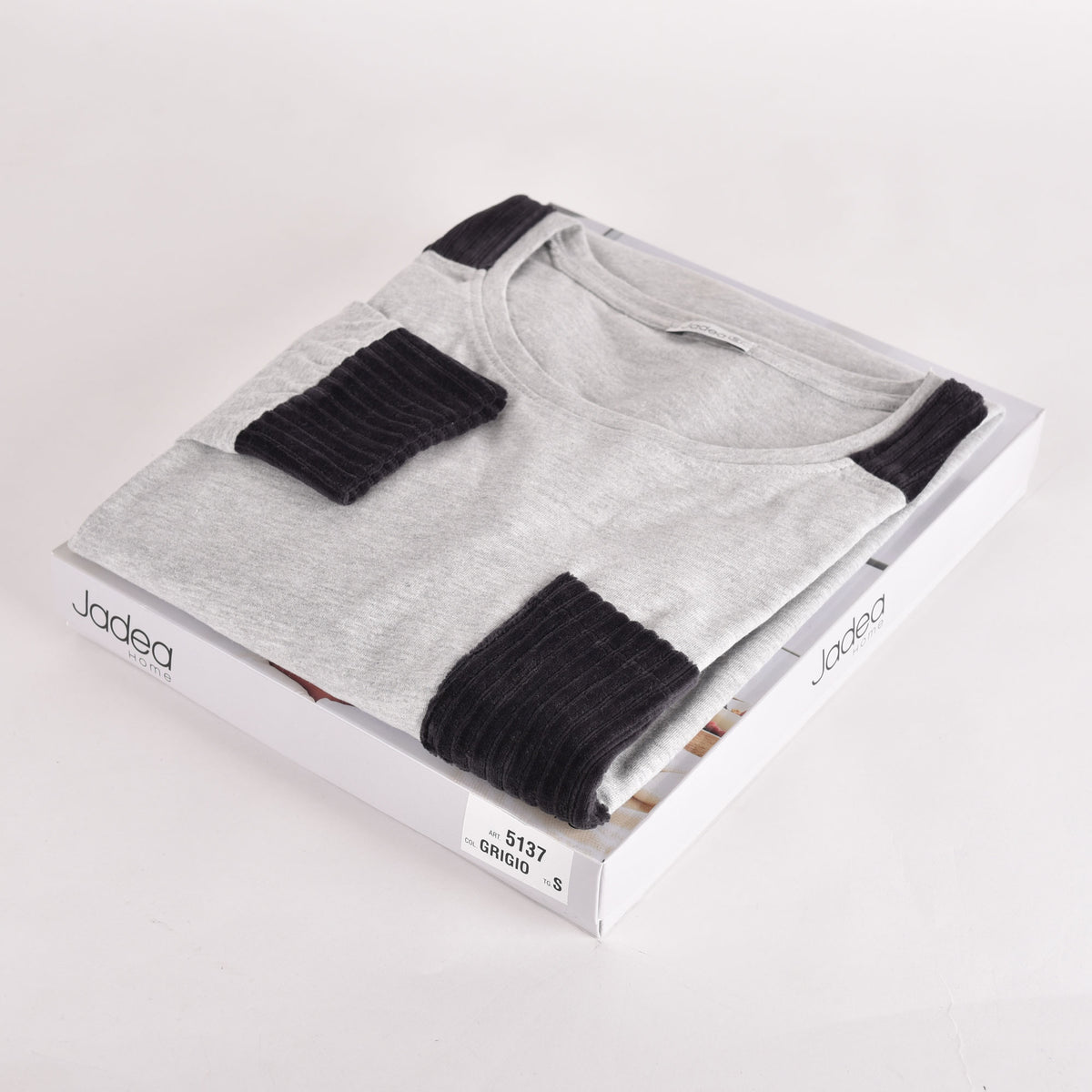 Maxi maglia camicia da notte caldo cotone grigio Jadea 5137