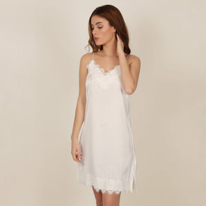 Camicia da notte sposa bianco con pizzo Admas 51381