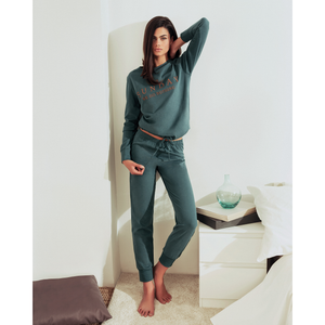 Pigiama donna Jadea 5140 caldo cotone bosco