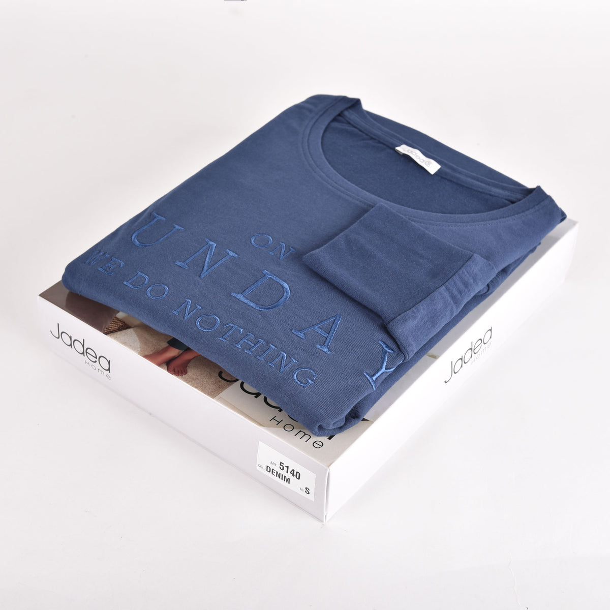 Pigiama donna Jadea 5140 caldo cotone denim