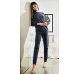 Pigiama donna Jadea 5140 caldo cotone denim
