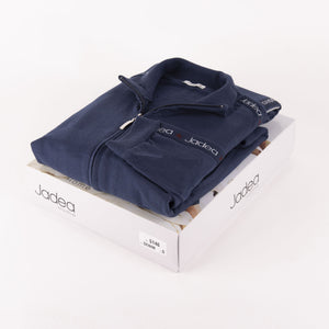 Tuta donna Jadea 5146 in cotone felpato blu denim giacca con zip
