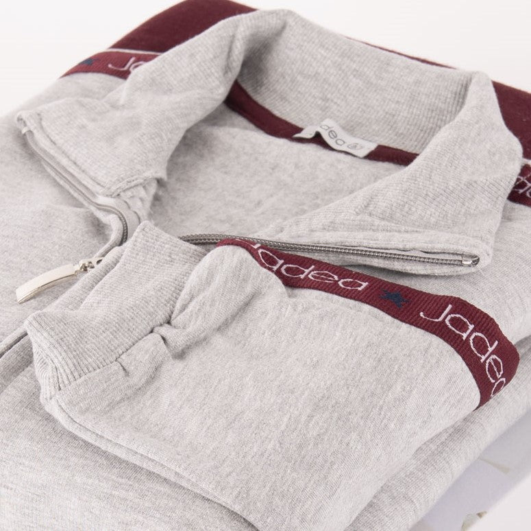 Tuta donna Jadea 5146 in cotone felpato grigio melange con zip