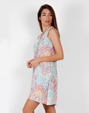 Camicia da notte donna Adms 51476 a fantasia viscosa