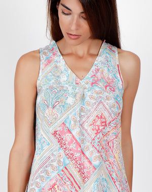 Camicia da notte donna Adms 51476 a fantasia viscosa
