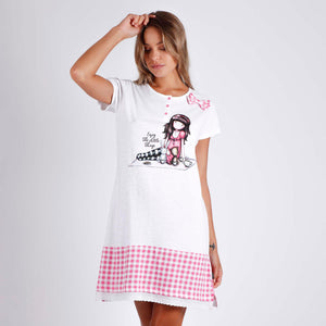 Camicia da notte donna estivo Santoro Gorjuss 51536 rosa