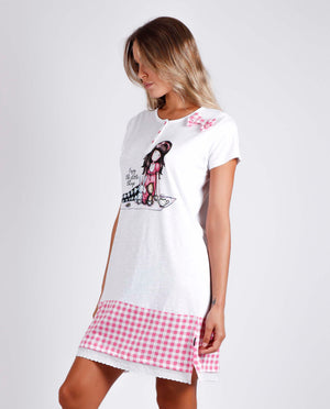 Camicia da notte donna estivo Santoro Gorjuss 51536 rosa