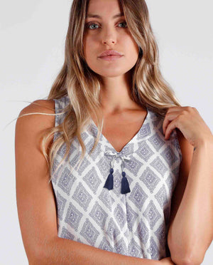 Camicia da notte abitino donna estivo Admas 51548 azul