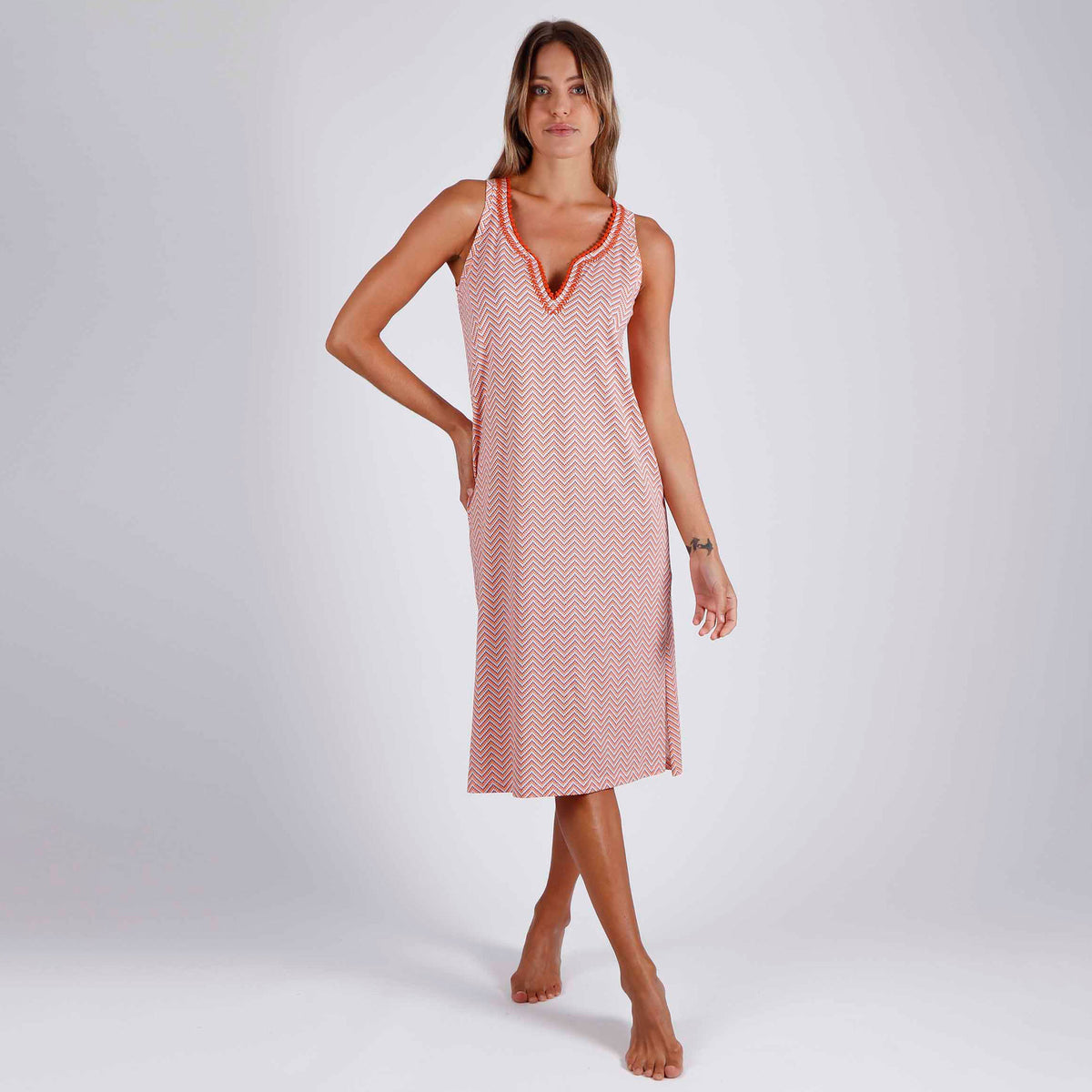 Camicia da notte vestitino donna estivo Admas 51564 arancione