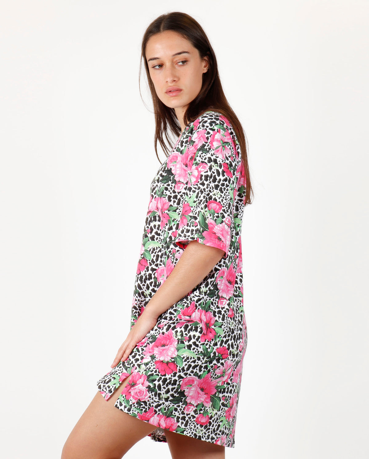 Camicia da notte vestitino donna estivo Admas 51585 leopardato fucsia