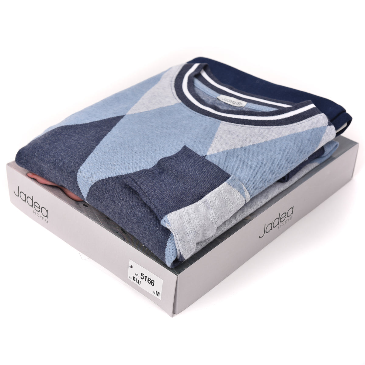 Pigiama donna invernale rombi Jadea 5166 blu