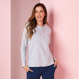 Pigiama donna serafino in caldo cotone Jadea Home 5175