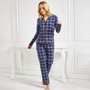 Pigiama donna a quadri in caldo cotone Jadea 5191