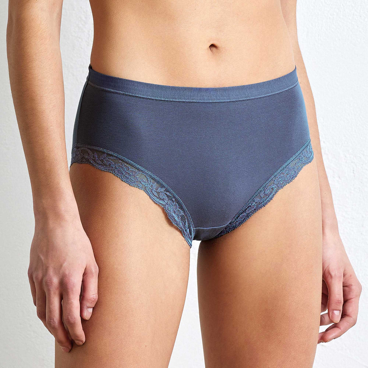 Slip midi donna cotone elasticizzato e pizzo Jadea 3 pezzi