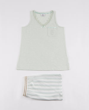 Pigiama donna corto Admas 54193 verde acqua