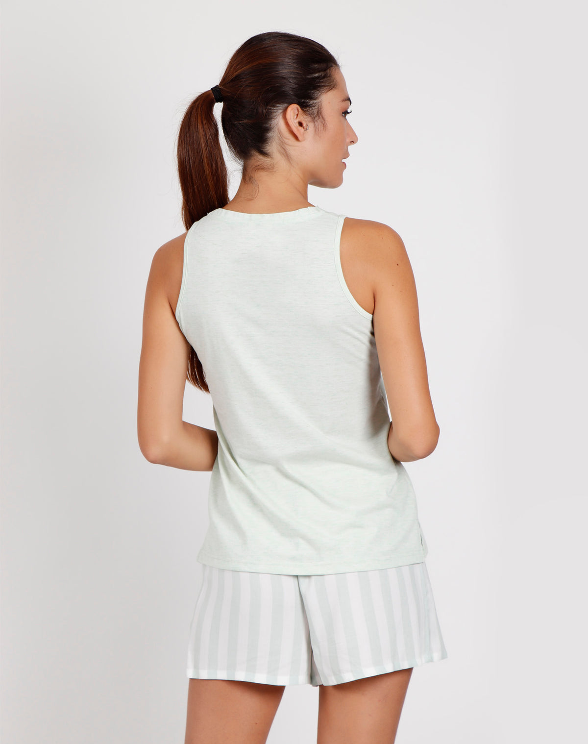 Pigiama donna corto Admas 54193 verde acqua