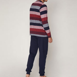 Pigiama uomo Admas 54763 bordeaux caldo cotone 