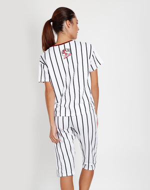 Pigiama donna corto Disney 55084 mezza manica bianco