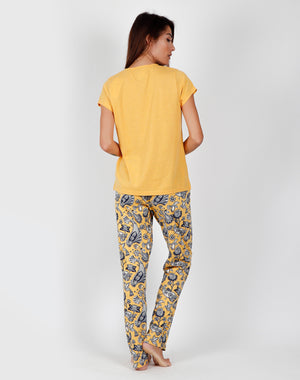 Pigiama donna Admas 55115 fantasia giallo