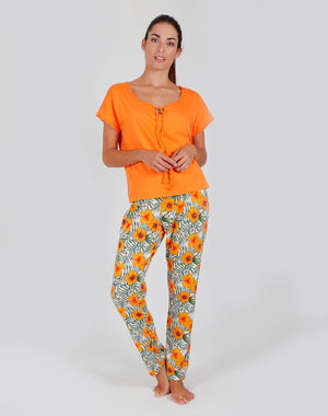 Pigiama donna Admas 55136 lungo arancione