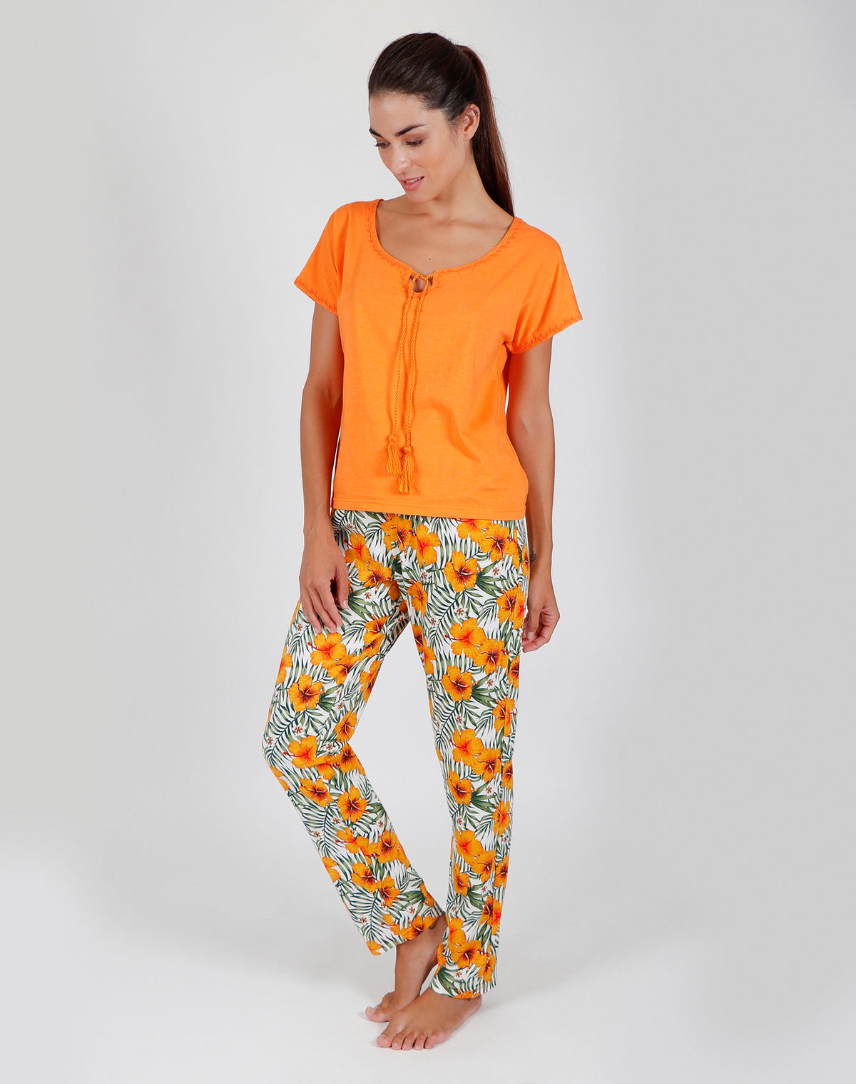 Pigiama donna Admas 55136 lungo arancione