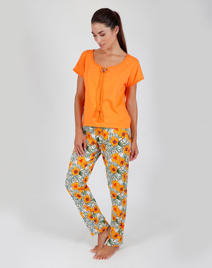 Pigiama donna Admas 55136 lungo arancione