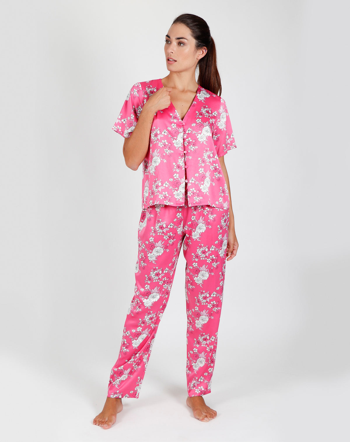 Pigiama donna Admas 55148 lungo fucsia 