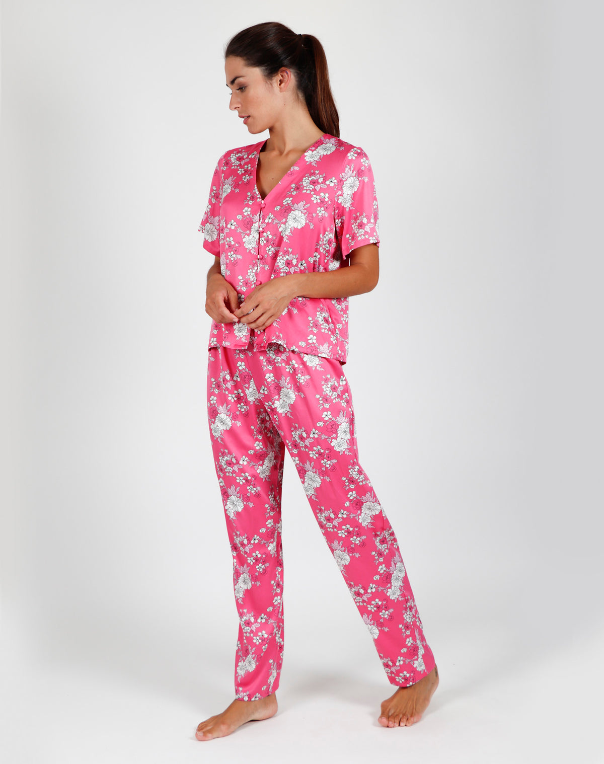 Pigiama donna Admas 55148 lungo fucsia 