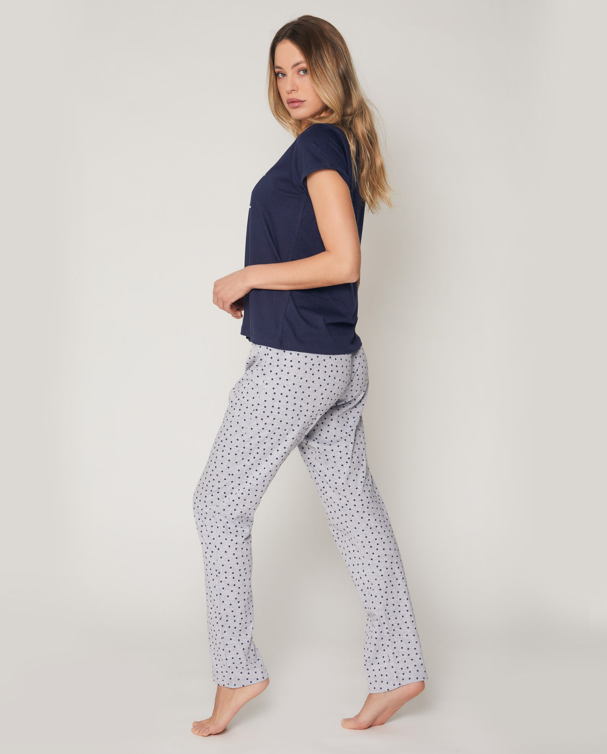Pigiama donna lungo Admas 55194 blu