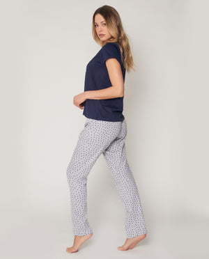 Pigiama donna lungo Admas 55194 blu