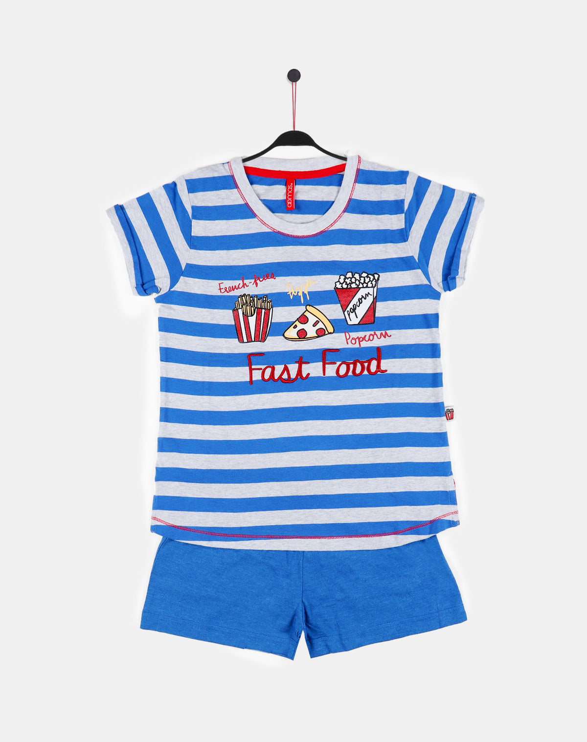 Pigiama bambina Admas 55202 corto stampato azzurro