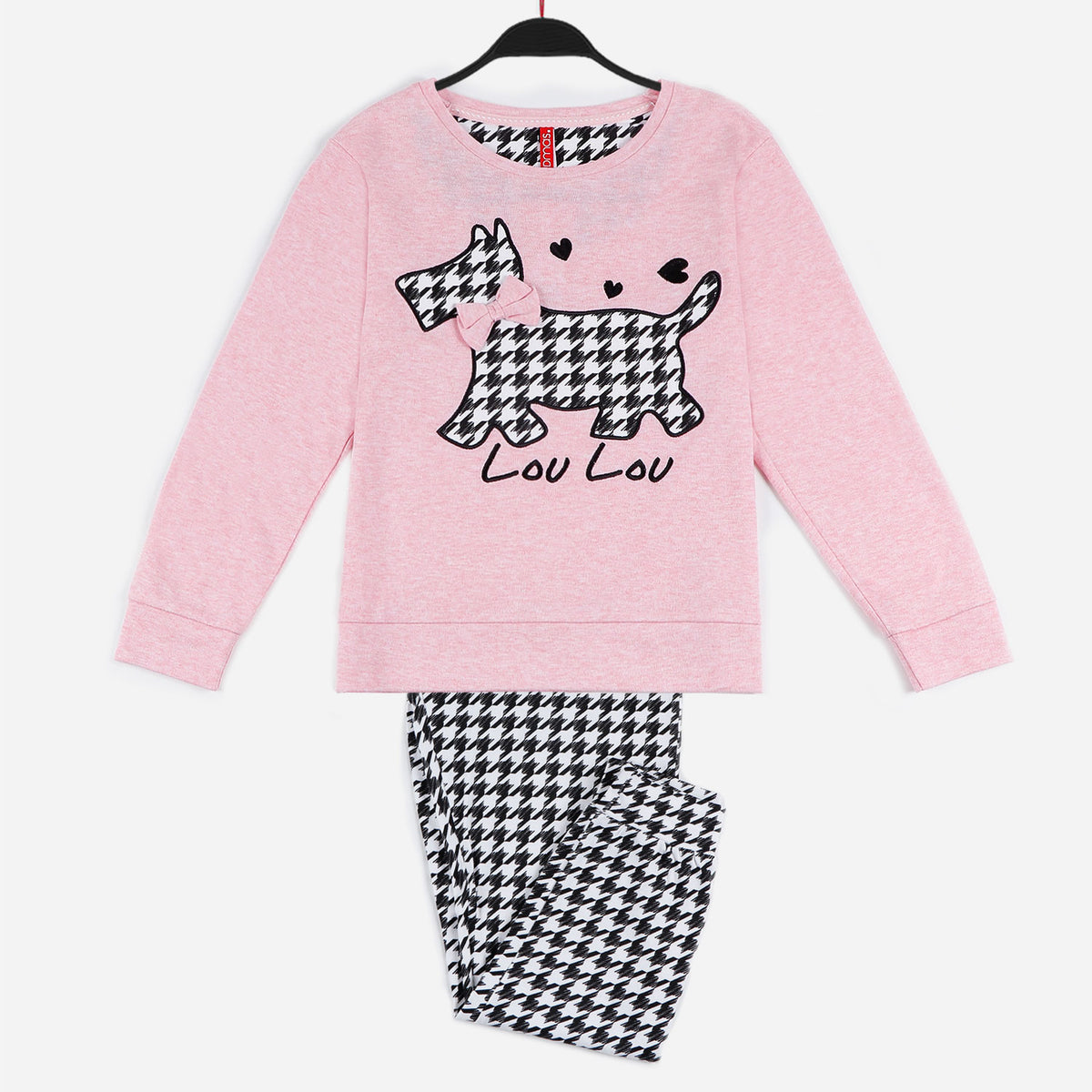 Pigiama Admas 55212 bambina rosa caldo cotone interlock
