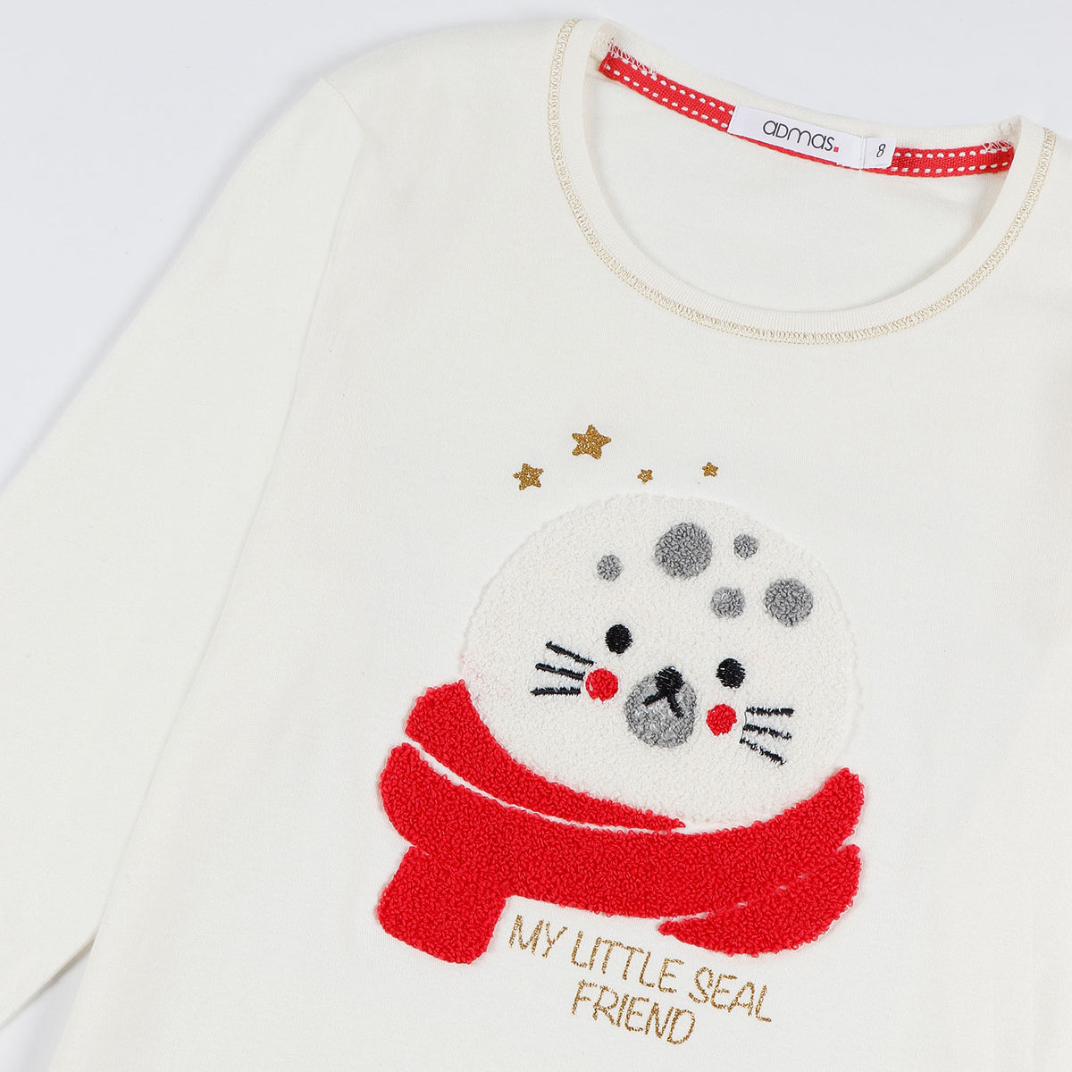 Pigiama bimba caldo cotone foca crema corallo Admas 55214