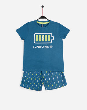 Pigiama bambino corto Admas 55273 azzurro