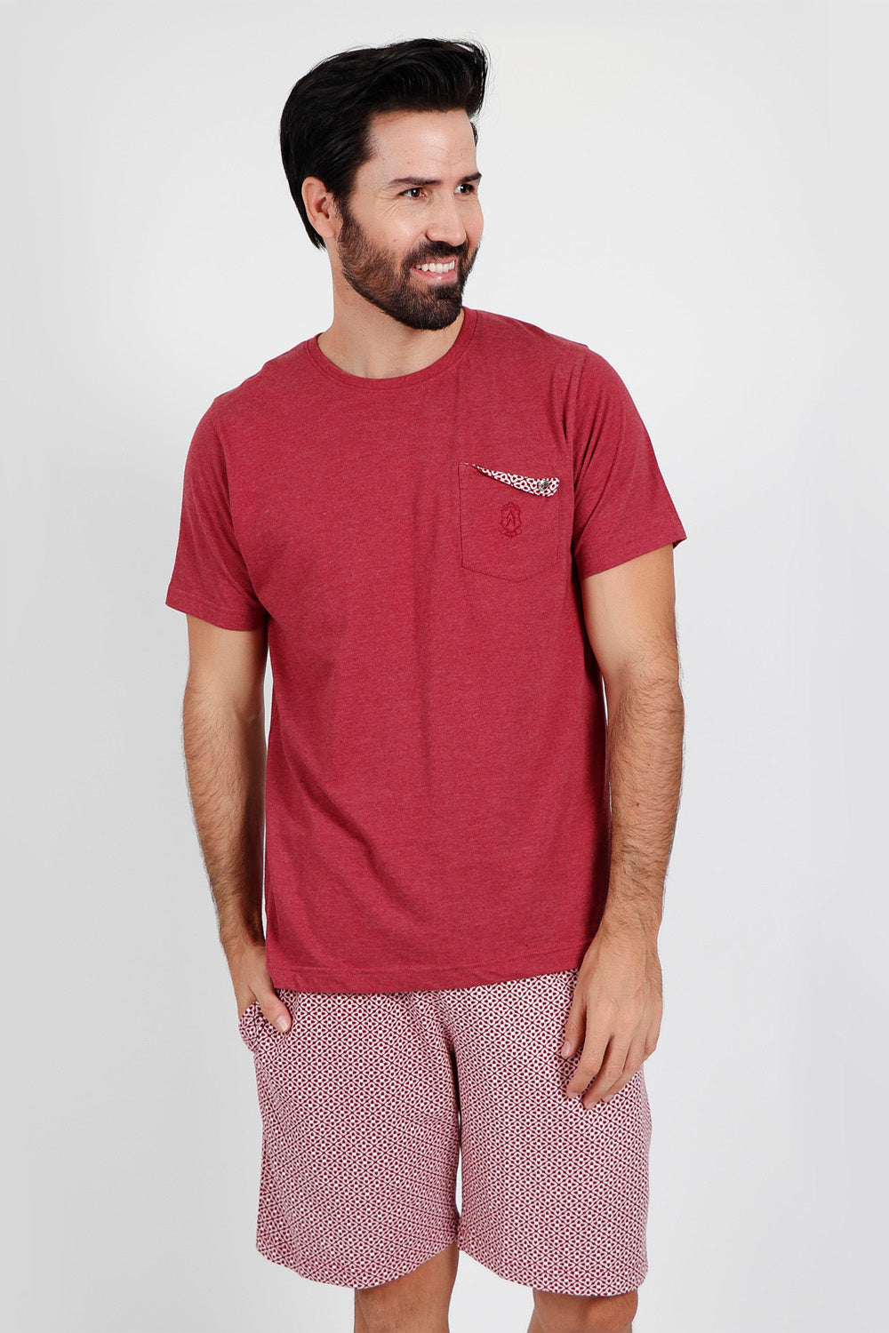 Pigiama uomo corto Admas 55286 bordeaux