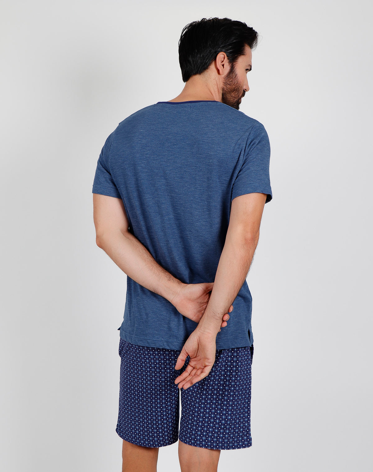Pigiama uomo corto Admas 55287 fantasia azzurro
