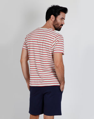 Pigiama uomo corto Admas 55289 fasciato rosso
