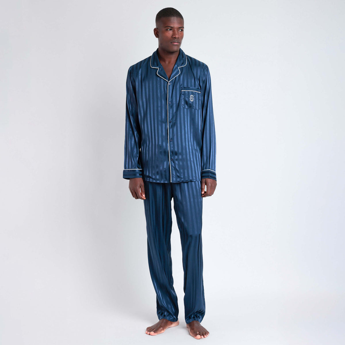 Pigiama uomo Admas 55312 aperto raso blu