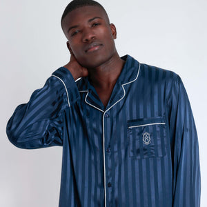 Pigiama uomo Admas 55312 aperto raso blu
