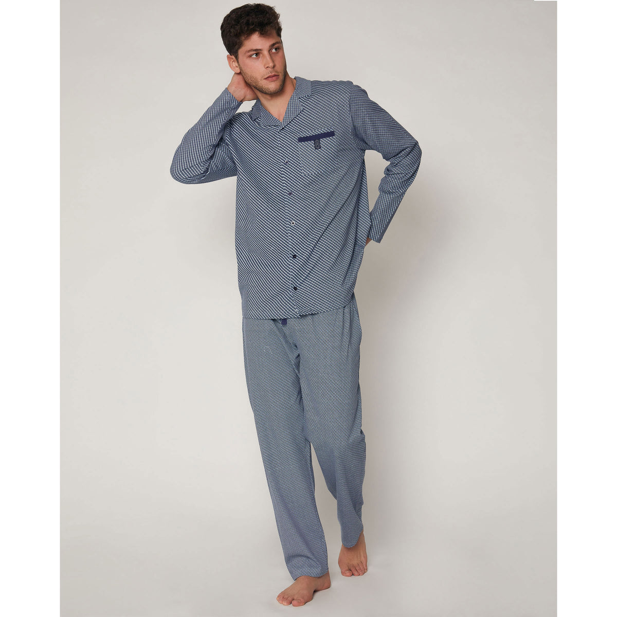 Pigiama uomo Admas 55314 aperto punto milano blu